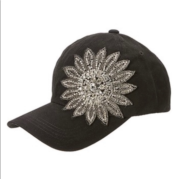 NWT Alabama Girl Black Crystal Flower Baseball Cap - Picture 5 of 5